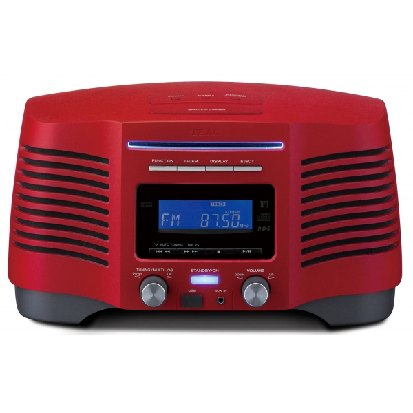 Radio CD con entrada USB, radio FM, reloj digital y lectura MP3 (en CD y USB)